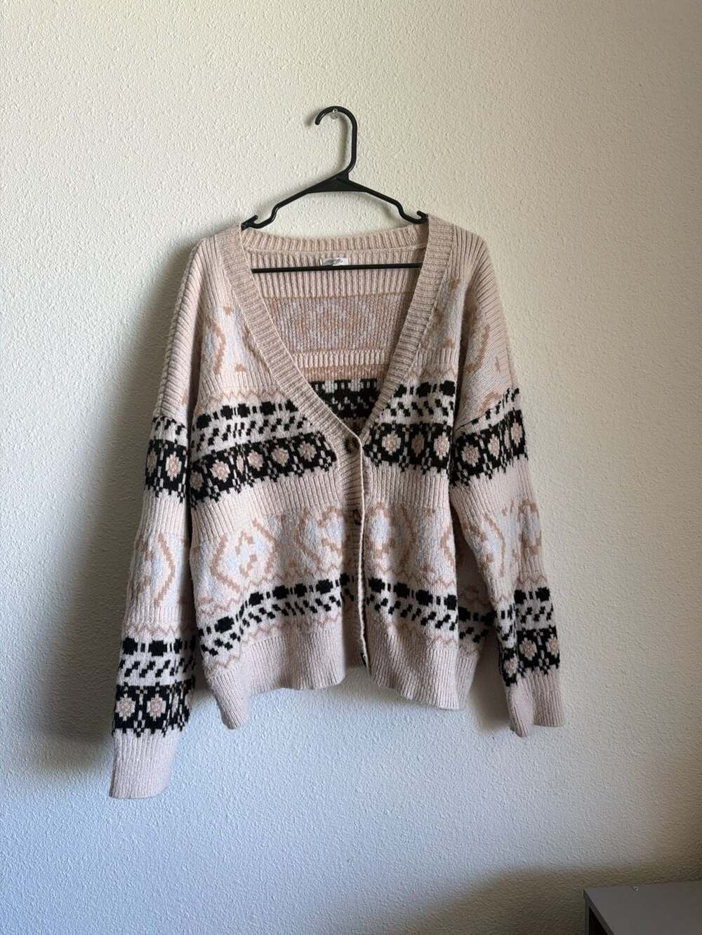 Maurices Geometric Fair Isle Button-Up Cardigan Sweater, Size XXL